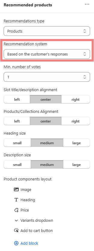 how to recommend products shopify v2 recommend products based on responses